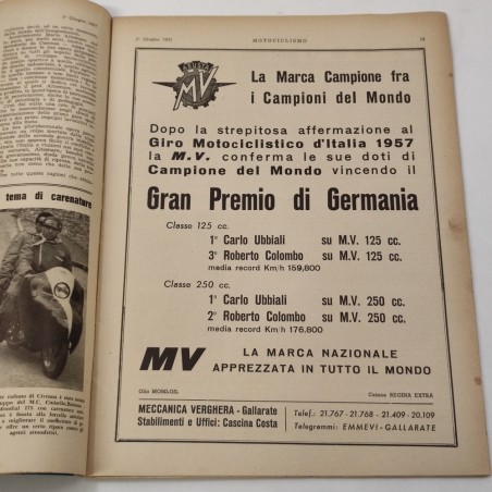 Lotto di 3 riviste MOTOCICLISMO 1950 1956 e 1957