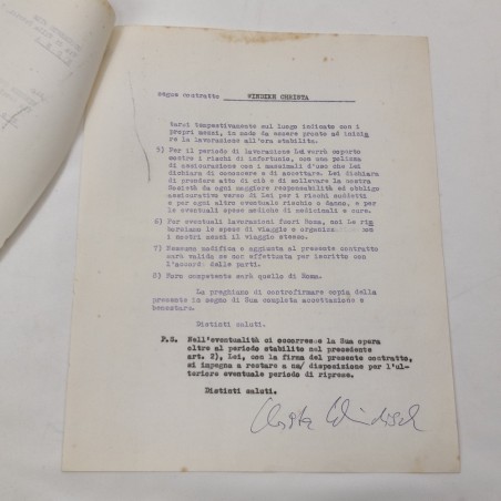 WINDIKH CHRISTA contratto cinematografico firmato in originale 1969