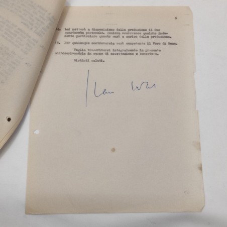 JEAN SOREL autografo su contratto cinematografico film LE FATE 1966