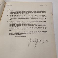 FRANCO FABRIZI autografo su contratto cinematografico film LE DOLCI SIGNORE 2