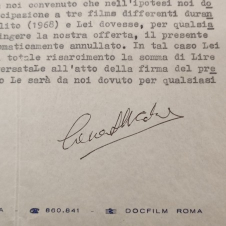 GERMAN COBOS autografo su cntratto cinematografico anno 1968