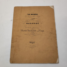 Spartito LA RONDA duetto per tenore e basso musica di GABUSSI metà 800