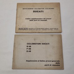 DUCATI lottodi 2 listini parti ricambio motoleggere e ciclomotori B P S 48