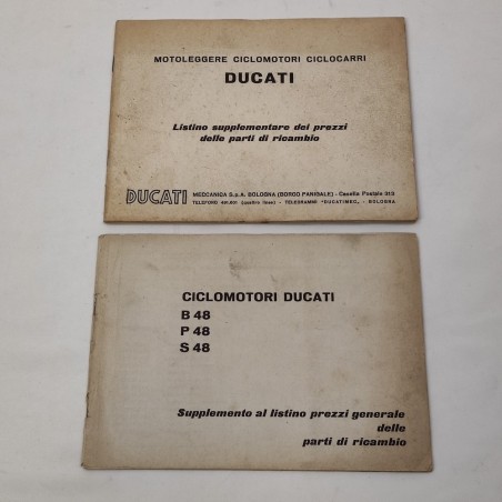 DUCATI lottodi 2 listini parti ricambio motoleggere e ciclomotori B P S 48