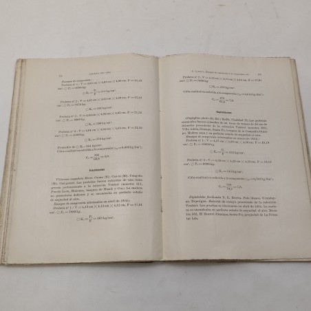 Libro: Resultados Preliminares de Ensayos de esistencia a la compresion 1839