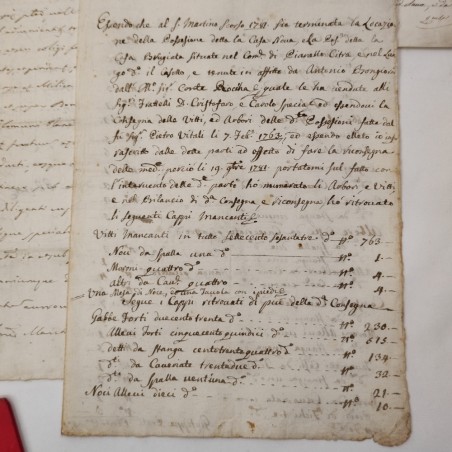 Lotto di 14 documenti famiglia Nasalli Rocca periodo dal tardo 700 al 1946