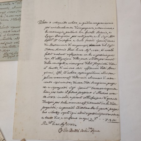 Lotto di 14 documenti famiglia Nasalli Rocca periodo dal tardo 700 al 1946