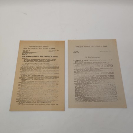 Unione Industriali di Genova, opusoli anno 1944 per comunicazioni