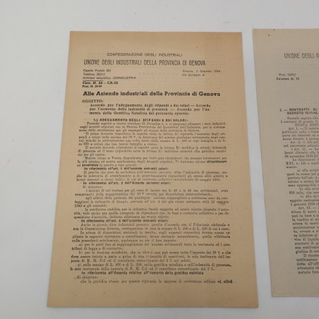 Unione Industriali di Genova, opusoli anno 1944 per comunicazioni