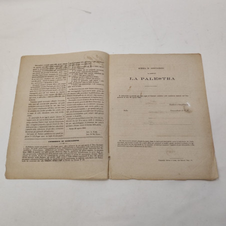 La Palestra modulo di adesione al giornale 16 settembre 1864