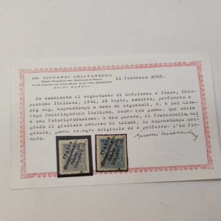 1941 - Cefalonia e Itaca - Segnatasse 25 lepta azzurro. MNH. Non catalogato