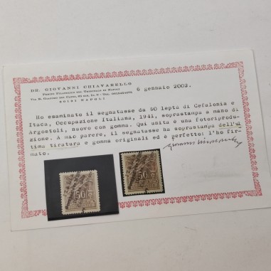 1941 - Cefalonia e Itaca - Segnatasse 50 lepta bruno violetto. MNH. Sass. 3. Cer