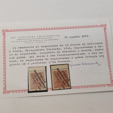 1941 - Cefalonia e Itaca - Segnatasse 15 d. bruno rosso. MNH. Sass. 9. Certifica