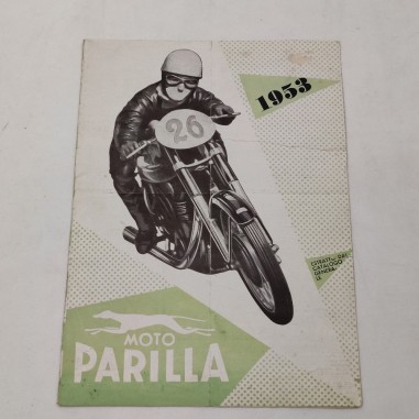 Catalogo Moto Parilla 1953 brochure due pagine piccoli difetti