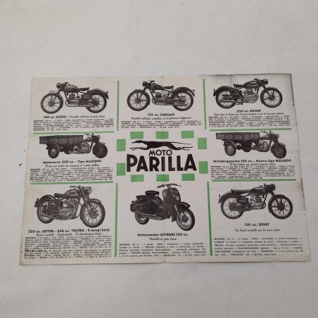 Catalogo Moto Parilla 1953 brochure due pagine piccoli difetti