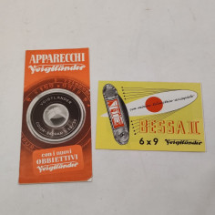 Lotto di due cataloghi apparecchi fotografici Voigtlander