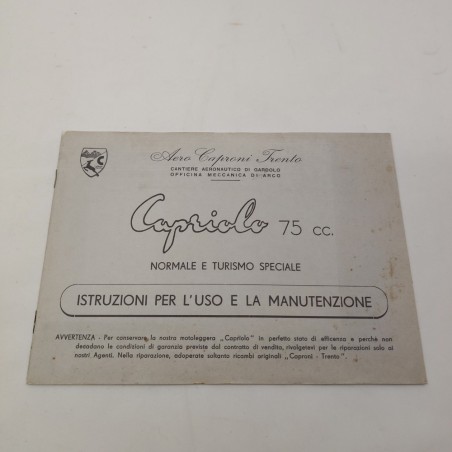 Ristampa Libretto istruzioni e manutenzione Capriolo 75 cc Caproni Trento