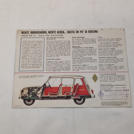 Brochure Renault 4L foglio singolo condizioni discrete