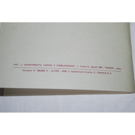 RISTAMPA - LIBRETTO USO MANUTENZIONE FIAT 600 MULTIPLA 7° ED. 1959
