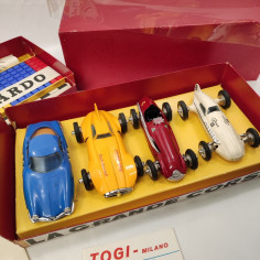 TOGI gioco La Grande Corsa confezione con 4 modellini in metallo anni 60 2