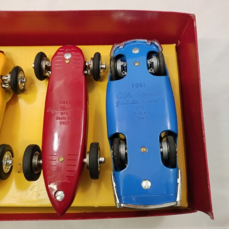 TOGI gioco La Grande Corsa confezione con 4 modellini in metallo anni 60