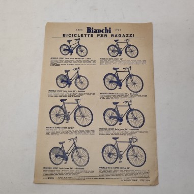 Listino biciclette Bianchi anno 1961 modelli per ragazzi