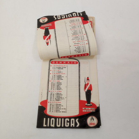 Calendario Liquigas anno 1953 piccoli difetti