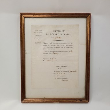 Extrait du Decret Imperial du 11/9/1813 Napoleone