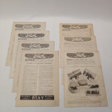 Rivista AUDAX lotto di 7 riviste anni 1910 1911 e 1912