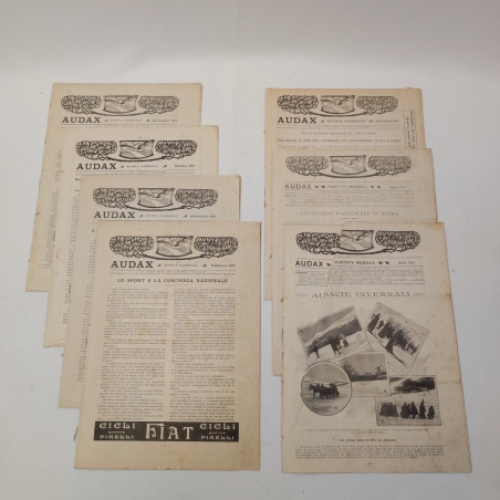 Rivista AUDAX lotto di 7 riviste anni 1910 1911 e 1912