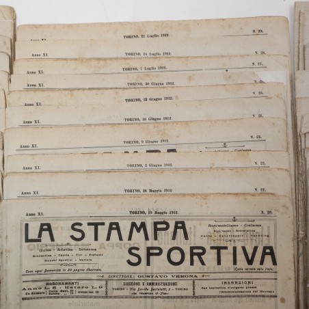 Rivista LA STAMPA SPORTIVA lotto di 35 numeri anno 1912