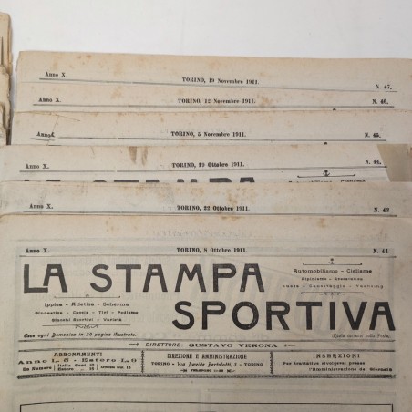 Rivista LA STAMPA SPORTIVA lotto di 17 numeri anno 1911