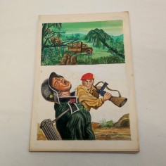 Disegno a tempera scene guerra WWII probabile bozzetto fumetto