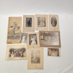 Lotto di 9 fotografie fine 800 con teatranti e attori 2