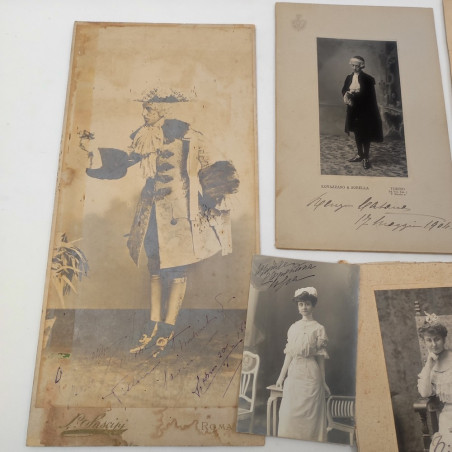 Lotto di 9 fotografie fine 800 con teatranti e attori