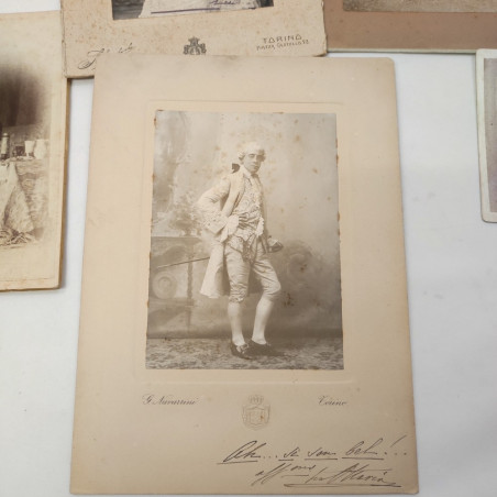 Lotto di 9 fotografie fine 800 con teatranti e attori