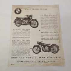 Brochure originale BMW  foglio singolo con gamma modelli 1955