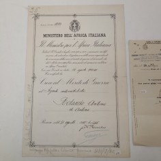 Lotto di due documenti per conferimento croce al merito anno 1938 2