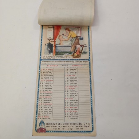 LIQUIGAS calendario da parete anno 1952 originale