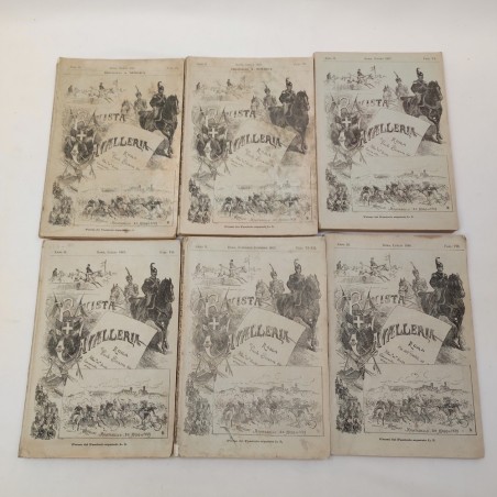 Lotto di 6 numeri della RIVISTA DI CAVALLERIA 1887 e 1888