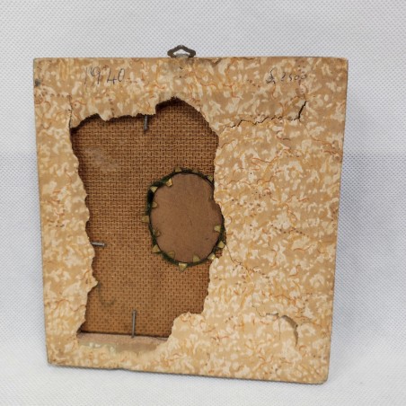 Quadretto tardo 800 con miniatura dipinta a mano con figura femminile