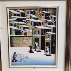 Quadro olio su tela e cartoncino Tito Tedeschi 20x25 cm 2
