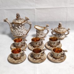 Servizio da caffè 6x Capodimonte con caffettiera e zuccheriera
