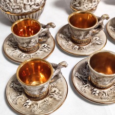 Servizio da caffè 6x Capodimonte con caffettiera e zuccheriera 2