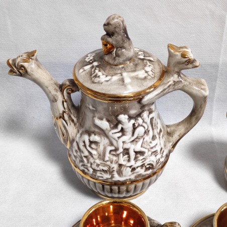 Servizio da caffè 6x Capodimonte con caffettiera e zuccheriera
