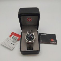 WENGER Swiss Army orologio polso uomo tutto acciaio usato