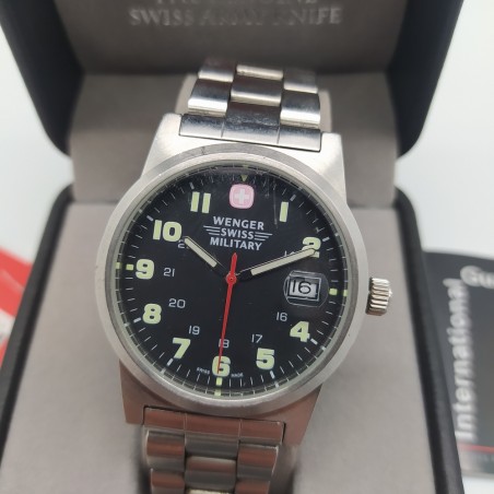WENGER Swiss Army orologio polso uomo tutto acciaio usato