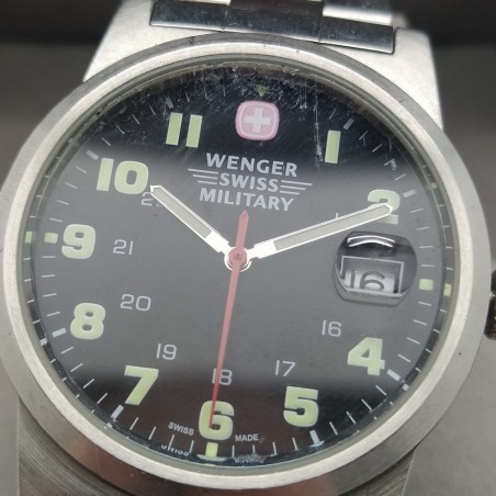 WENGER Swiss Army orologio polso uomo tutto acciaio usato
