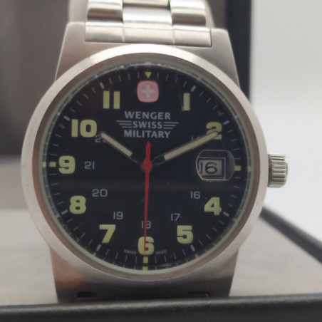 WENGER Swiss Army orologio polso uomo tutto acciaio usato