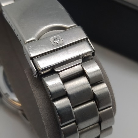 WENGER Swiss Army orologio polso uomo tutto acciaio usato